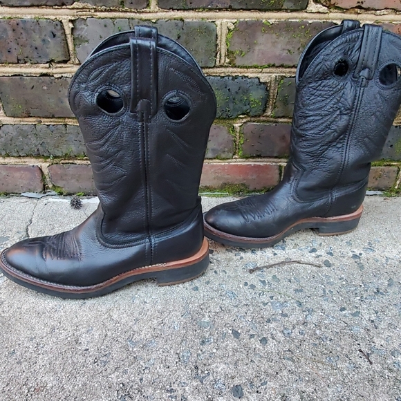 Other - RELISTED Black leather cowboy boots